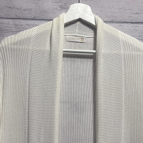 Ronen Chen Long Cream white Cardigan - Picture 3 of 9
